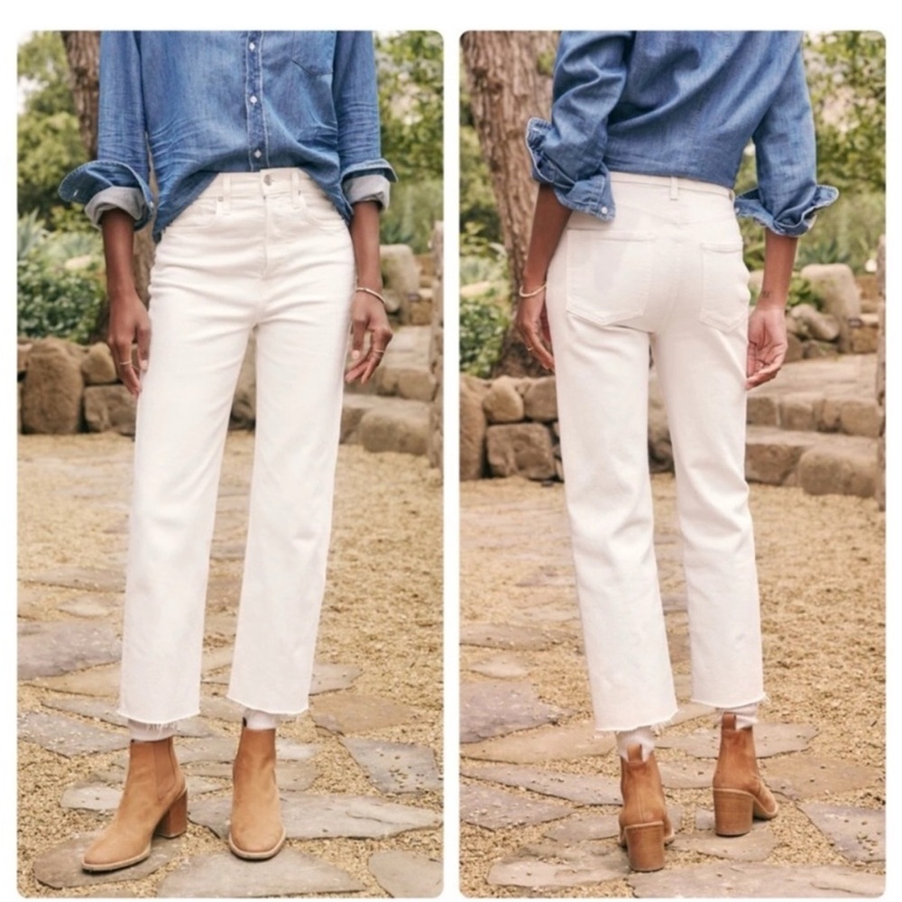 Frank & Eileen White Cropped Jeans